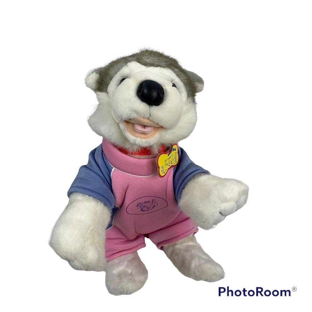 Build‎ A Bear Husky Malamute Eskimo Puppy Dog Plush Swimsuit Collar & Tag 17"